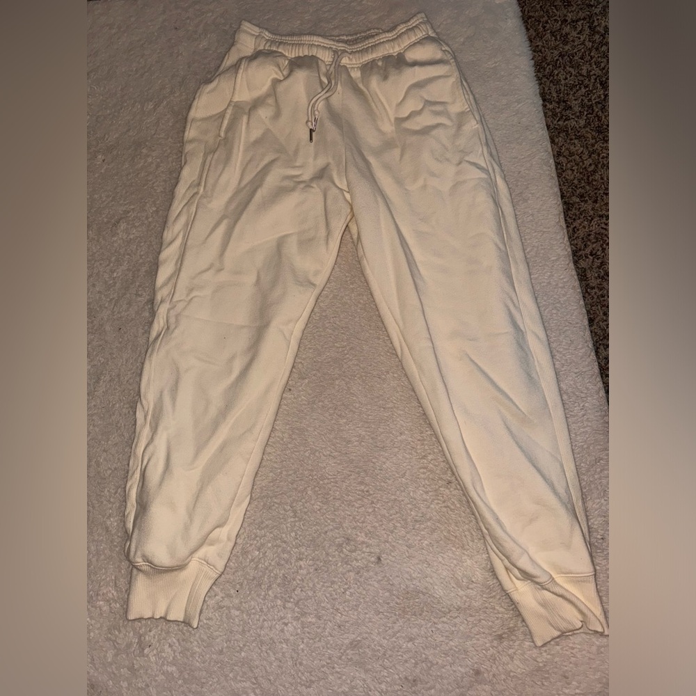 White/Cream PINK sweat pants